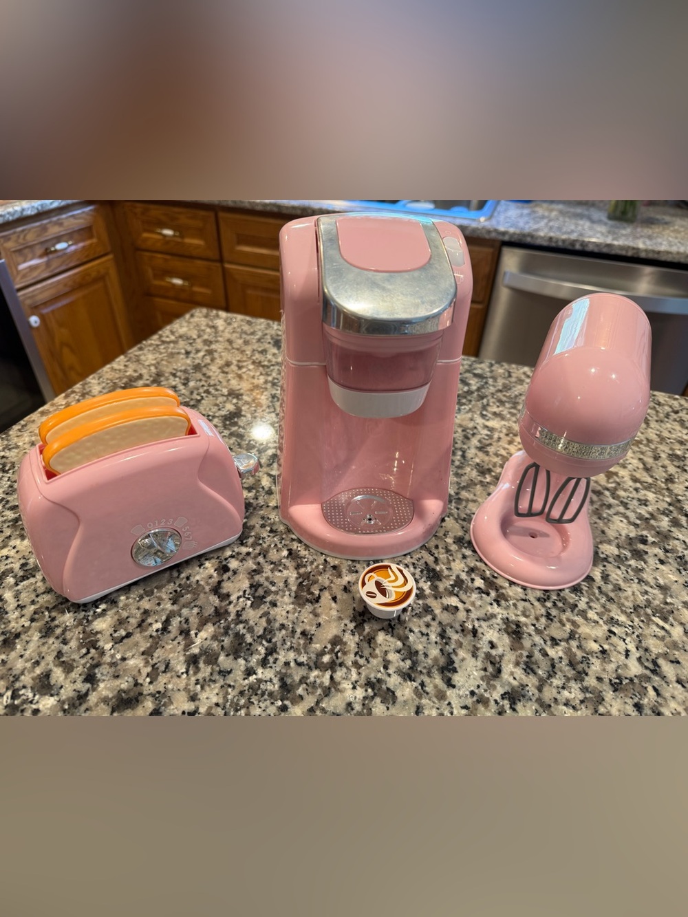 Pretend play food toaster mixer Single-Serve Coffee Maker - Retro Pink Finish